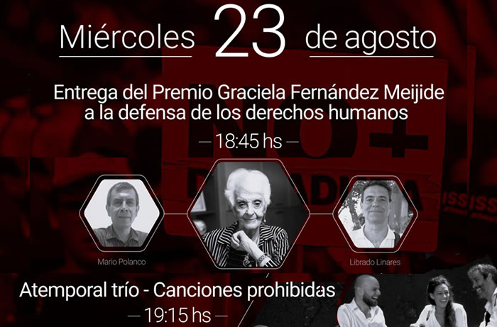 Entrega del Premio Graciela Fernández Meijide e interpretación de Canciones prohibidas por Atemporal trío