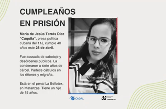 Cumpleaños en prisión: María de Jesús Terrás Díaz, «Cuquita»