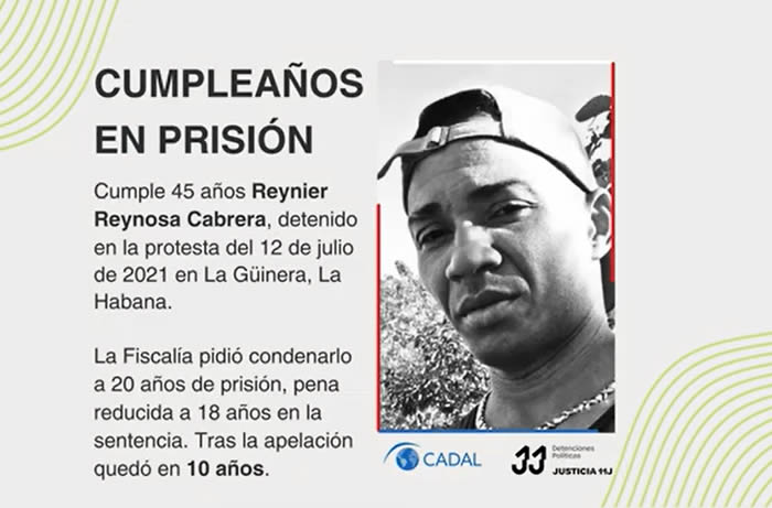 Cumpleaños en prisión: Reynier Reynosa Cabrera